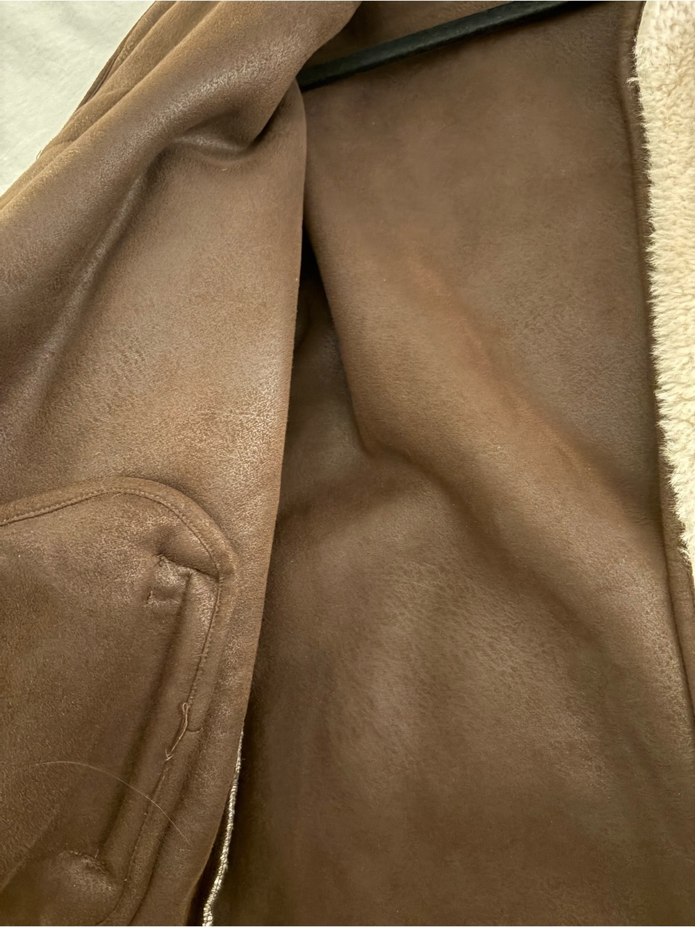 Commense Cream Teddy Jacket with Dark Brown Trim - Picture 2 of 5